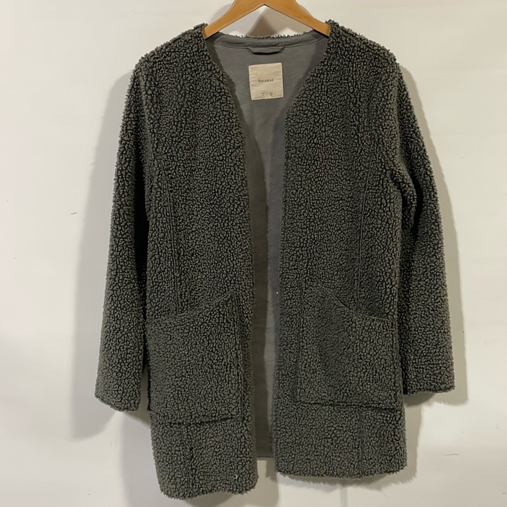 Pull&Bear Charcoal Gray Teddy Trench Coat